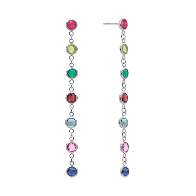 Personalized Classic 7 Birthstone Earrings in 14k Gold sold by Haverhill