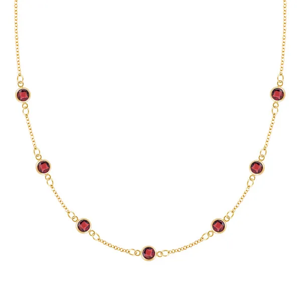 Personalized Classic 7 Birthstone Necklace in 14k Gold sold by Haverhill