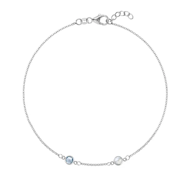 Personalized Classic 2 Birthstone Bracelet in 14k Gold sold by Haverhill