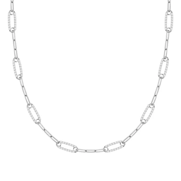 Personalized Adelaide 8 Pavé Birthstone Link Necklace in 14k Gold sold by Haverhill