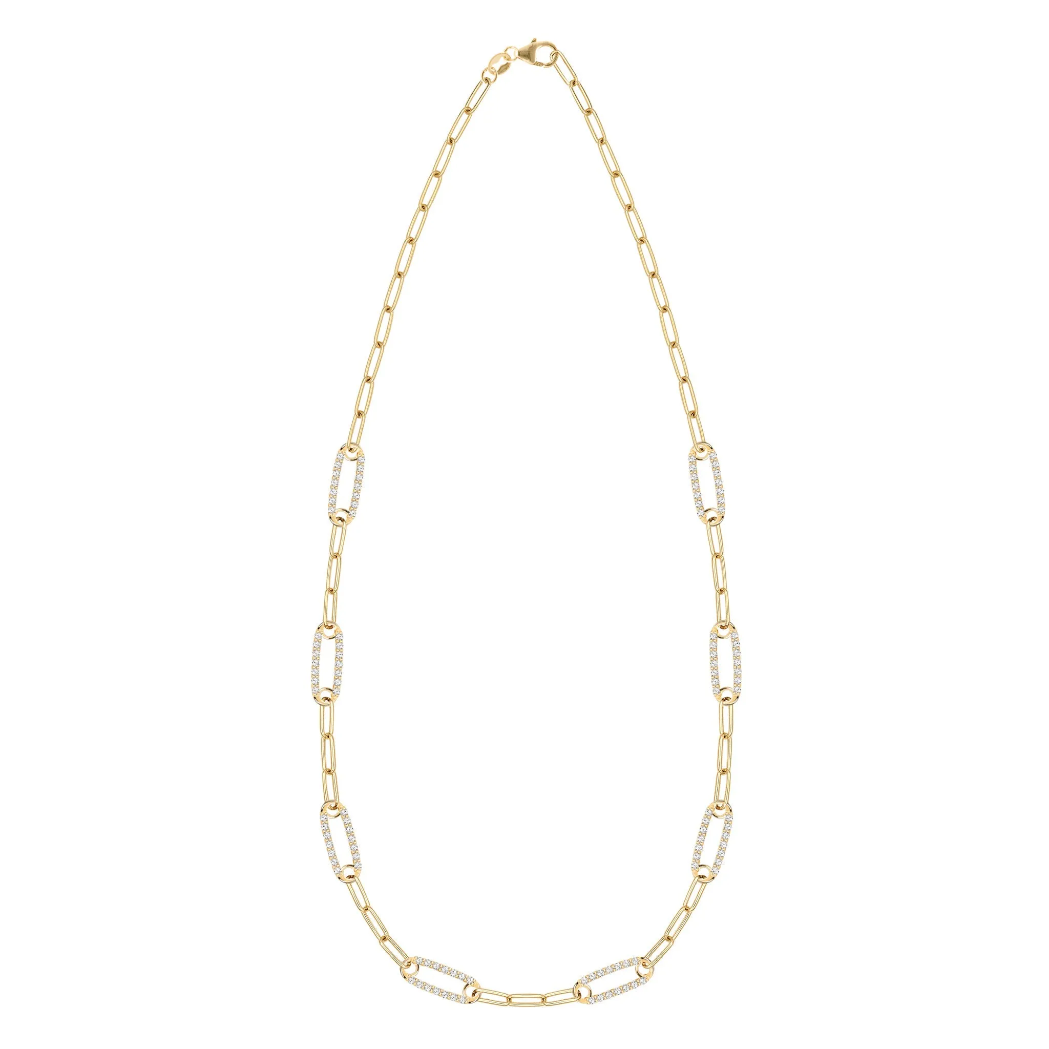 Personalized Adelaide 8 Pavé Birthstone Link Necklace in 14k Gold sold by Haverhill product image thumbnail 5