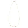 Personalized Classic 2 Letter & 2 Birthstone Necklace in 14k Gold (Single Spacing) sold by Haverhill
