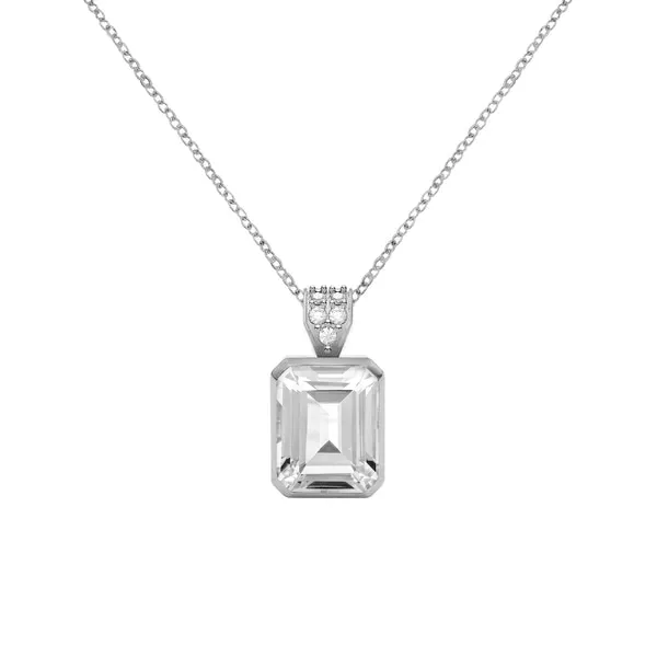 Personalized Warren Birthstone Pendant with Diamond Bale in 14k Gold sold by Haverhill