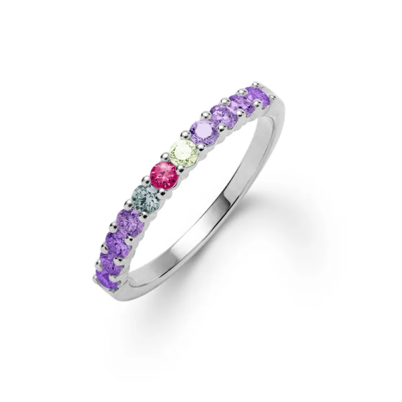 Personalized Rosecliff Birthstone Stackable Ring in 14k Gold sold by Haverhill