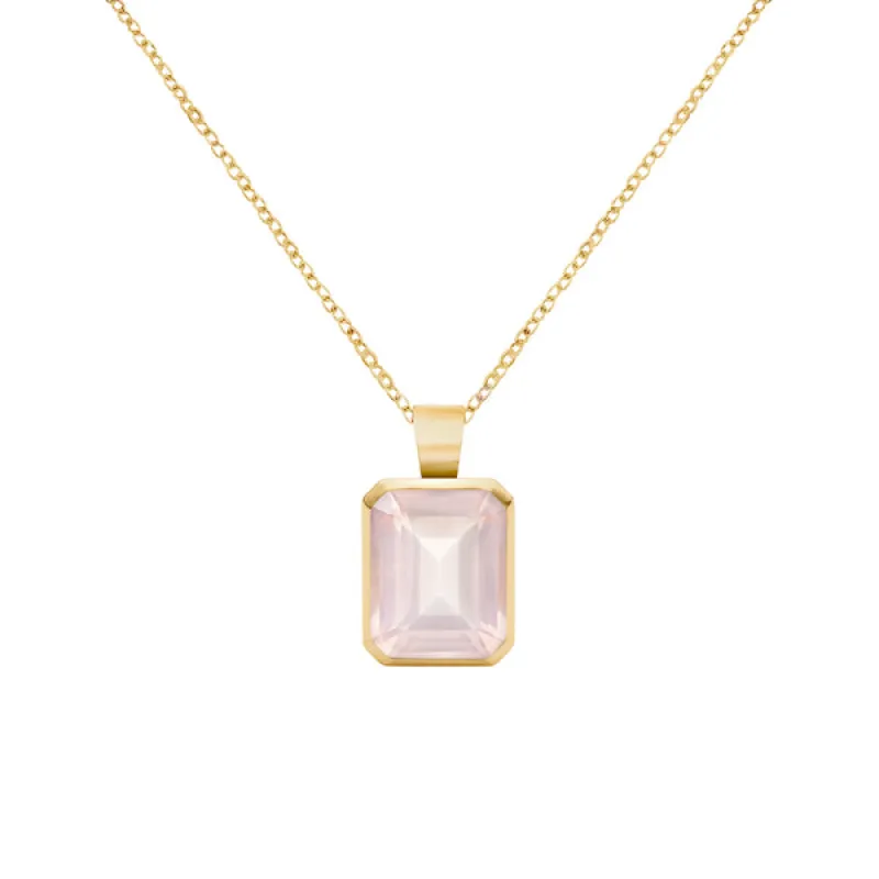 Warren Rose Quartz Pendant in 14k Gold (October) sold by Haverhill