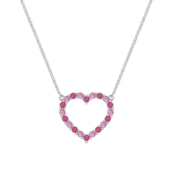 Personalized Rosecliff Heart Birthstone Necklace in 14k Gold sold by Haverhill