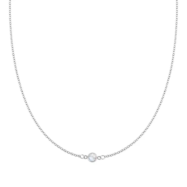 Personalized Classic 1 Birthstone Necklace in 14k Gold sold by Haverhill