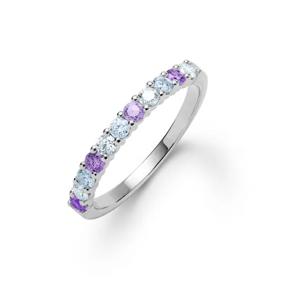 Personalized Rosecliff Birthstone Stackable Ring in 14k Gold sold by Haverhill