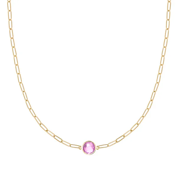 Personalized Grand 1 Birthstone Adelaide Mini Necklace in 14k Gold sold by Haverhill