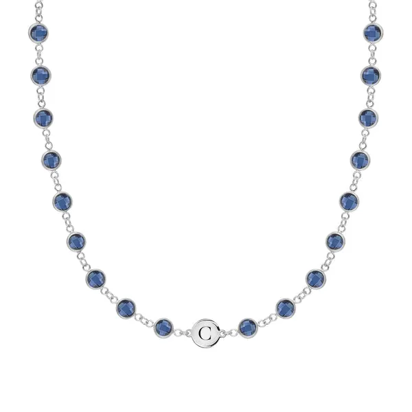 Personalized Newport 1 Letter Birthstone Necklace in 14k Gold sold by Haverhill