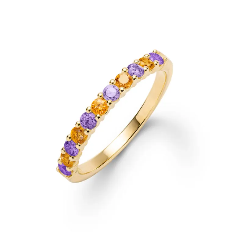 Personalized Rosecliff Birthstone Stackable Ring in 14k Gold sold by Haverhill