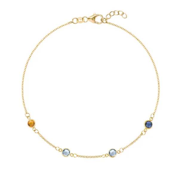 Personalized Classic 4 Birthstone Bracelet in 14k Gold sold by Haverhill