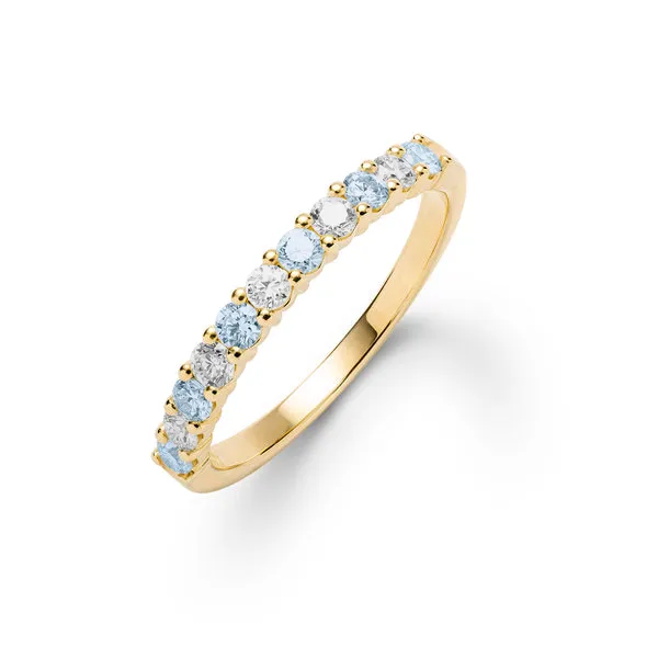 Personalized Rosecliff Birthstone Stackable Ring in 14k Gold sold by Haverhill