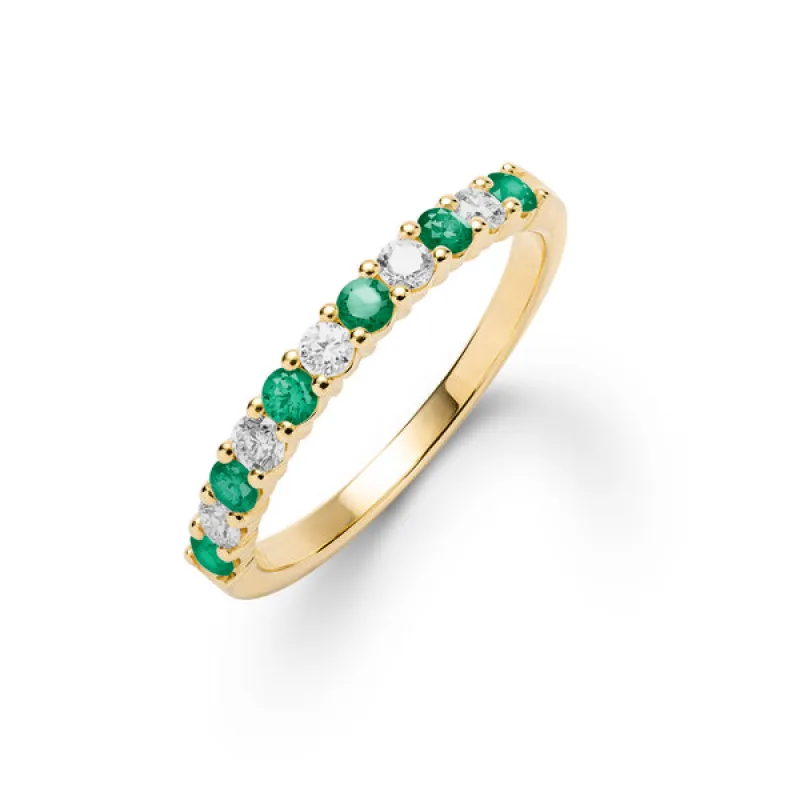 Personalized Rosecliff Birthstone Stackable Ring in 14k Gold sold by Haverhill