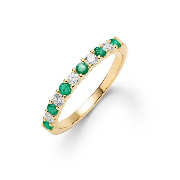 Personalized Rosecliff Birthstone Stackable Ring in 14k Gold sold by Haverhill
