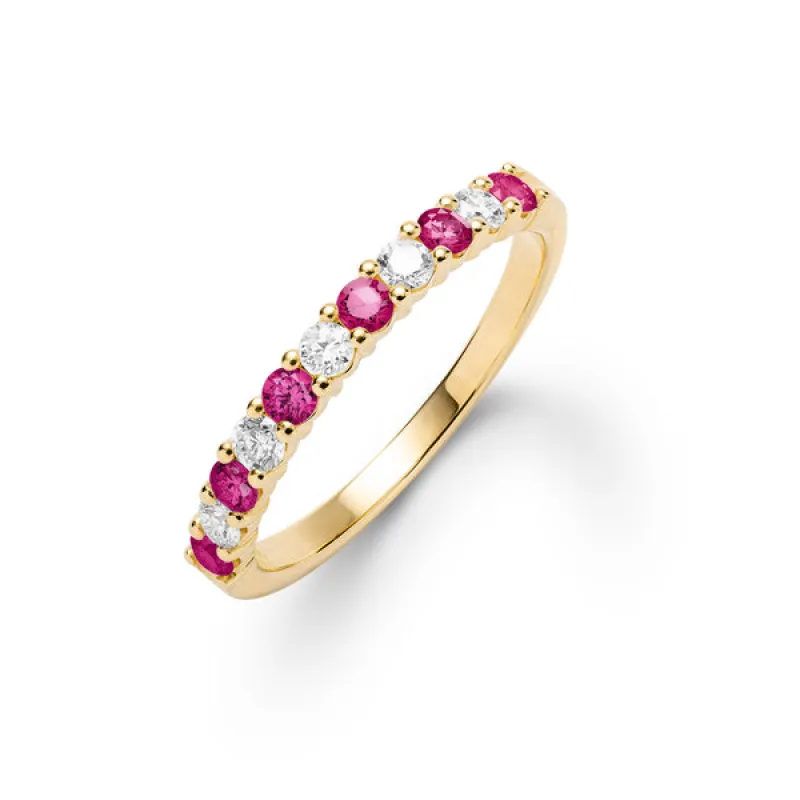 Personalized Rosecliff Birthstone Stackable Ring in 14k Gold sold by Haverhill