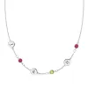 Personalized Classic 3 Letter & 3 Birthstone Necklace in 14k Gold (Single Spacing) sold by Haverhill