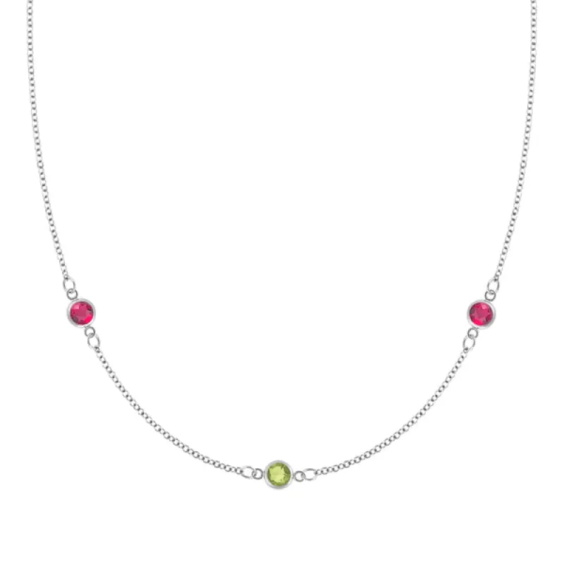 Personalized Classic 3 Birthstone Necklace in 14k Gold sold by Haverhill