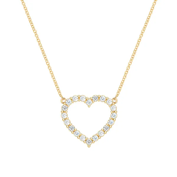 Personalized Rosecliff Heart Birthstone Necklace in 14k Gold sold by Haverhill