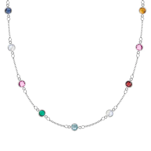 Personalized Classic 9 Birthstone Necklace in 14k Gold sold by Haverhill