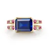 Personalized Warren Horizontal Birthstone Ring with Accent Stones in 14k Gold sold by Haverhill