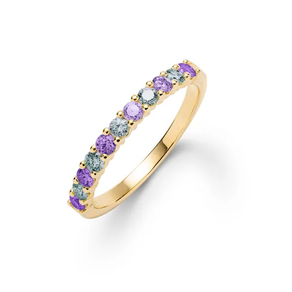 Personalized Rosecliff Birthstone Stackable Ring in 14k Gold sold by Haverhill