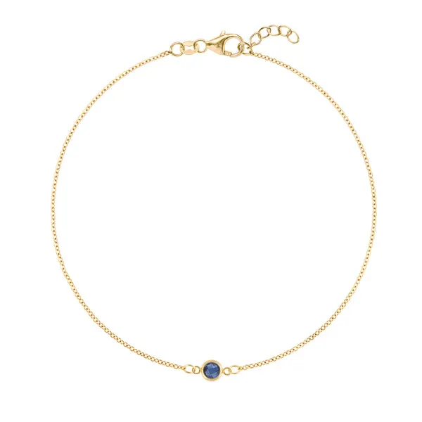 Personalized Classic 1 Birthstone Bracelet in 14k Gold sold by Haverhill
