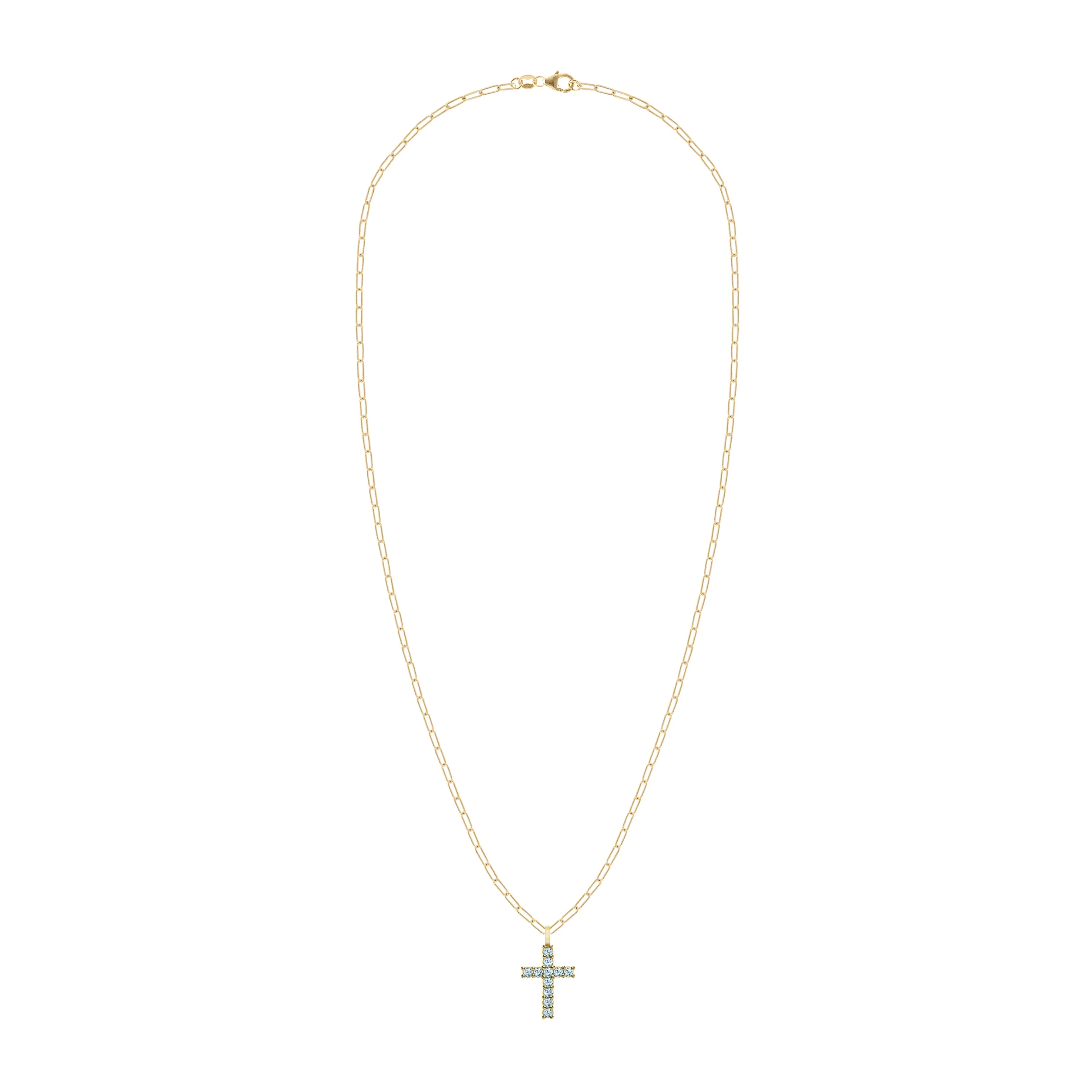 Rosecliff Cross Nantucket Blue Topaz Pendant in 14k Gold (December) sold by Haverhill product image thumbnail 4