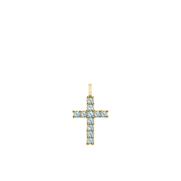 Rosecliff Cross Nantucket Blue Topaz Pendant in 14k Gold (December) sold by Haverhill