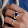 Personalized Warren Vertical Birthstone Ring with Accent Stones in 14k Gold sold by Haverhill