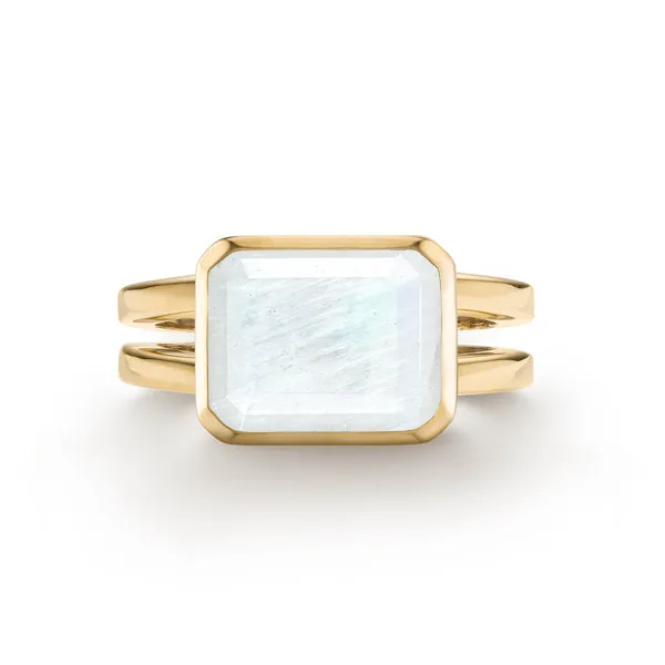 Personalized Warren Horizontal Birthstone Ring in 14k Gold sold by Haverhill