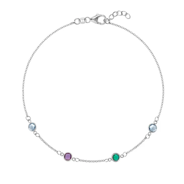 Personalized Classic 4 Birthstone Bracelet in 14k Gold sold by Haverhill