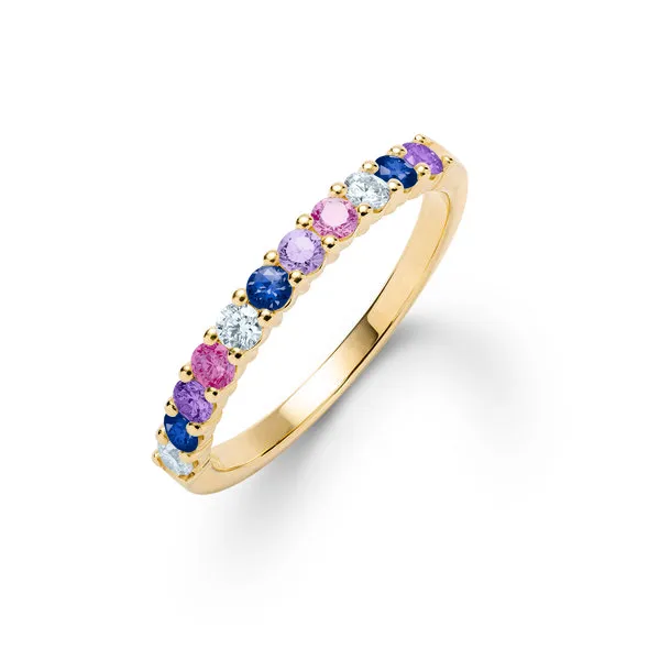 Personalized Rosecliff Birthstone Stackable Ring in 14k Gold sold by Haverhill