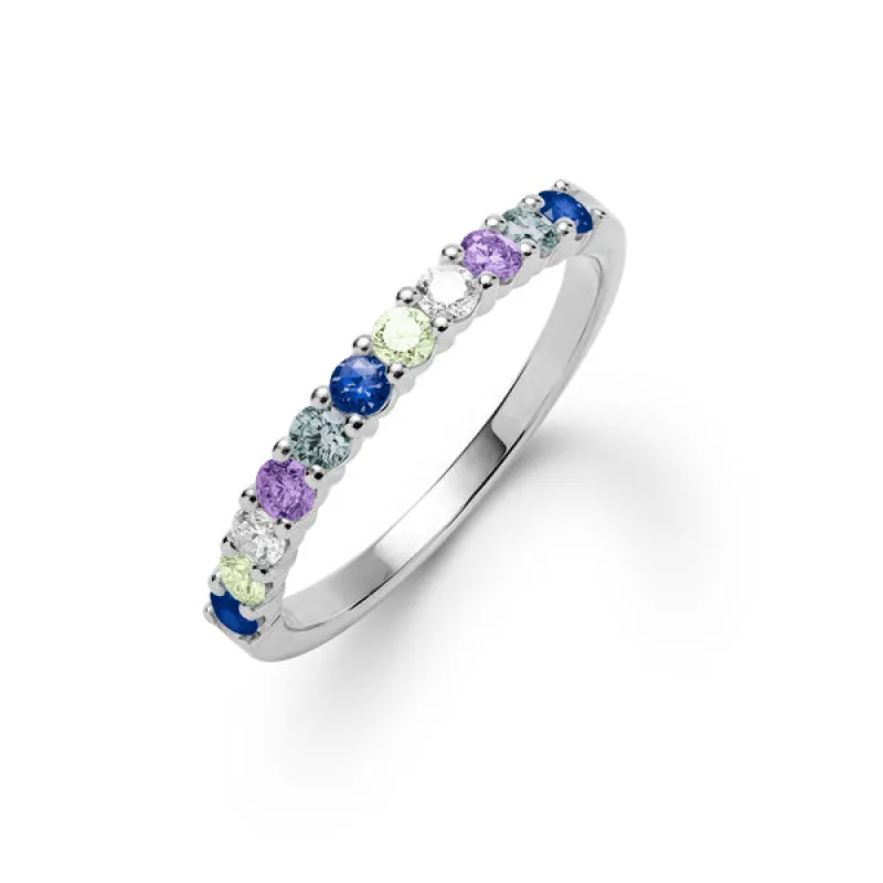 Personalized Rosecliff Birthstone Stackable Ring in 14k Gold sold by Haverhill