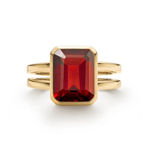 Personalized Warren Vertical Birthstone Ring in 14k Gold sold by Haverhill