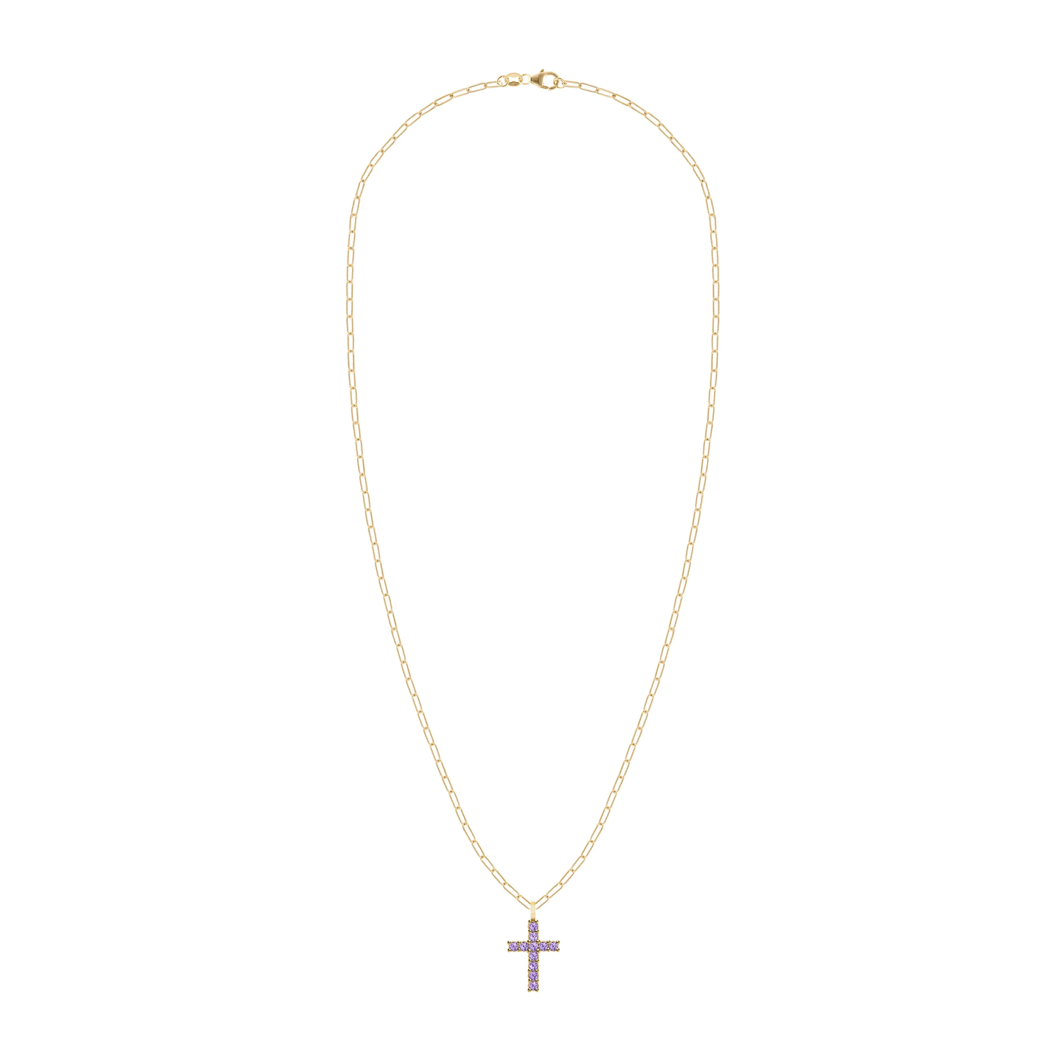 Rosecliff Cross Amethyst Pendant in 14k Gold (February) sold by Haverhill product image thumbnail 4