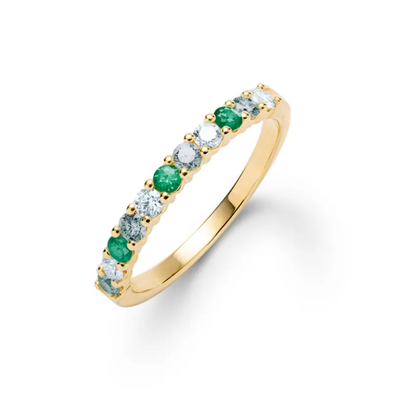 Personalized Rosecliff Birthstone Stackable Ring in 14k Gold sold by Haverhill