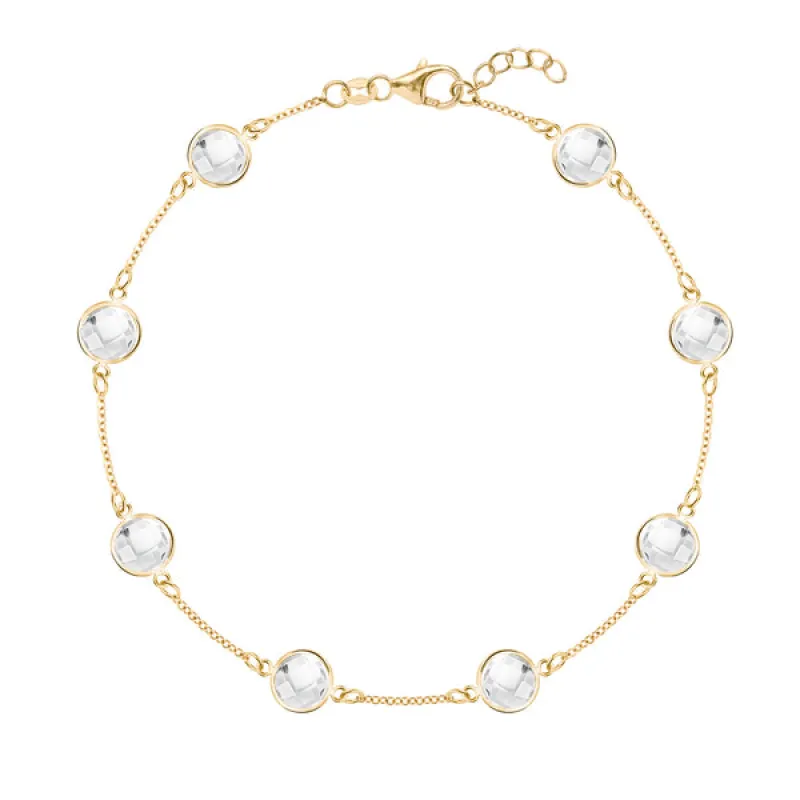 Personalized Grand 8 Birthstone Bracelet in 14k Gold sold by Haverhill