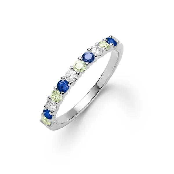 Personalized Rosecliff Birthstone Stackable Ring in 14k Gold sold by Haverhill