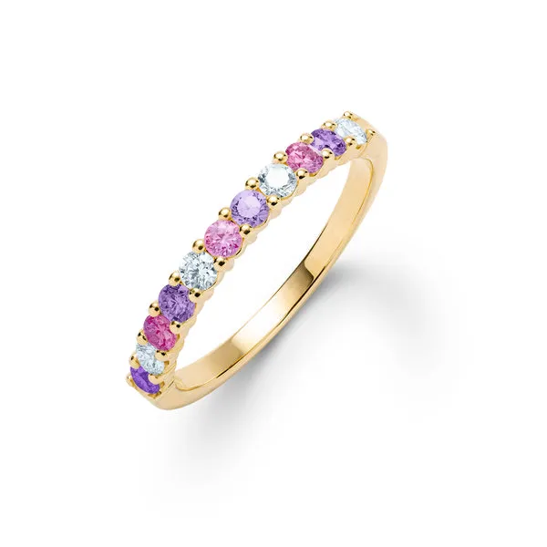 Personalized Rosecliff Birthstone Stackable Ring in 14k Gold sold by Haverhill