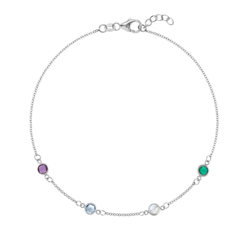Personalized Classic 4 Birthstone Bracelet in 14k Gold sold by Haverhill