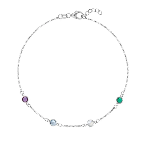 Personalized Classic 4 Birthstone Bracelet in 14k Gold sold by Haverhill