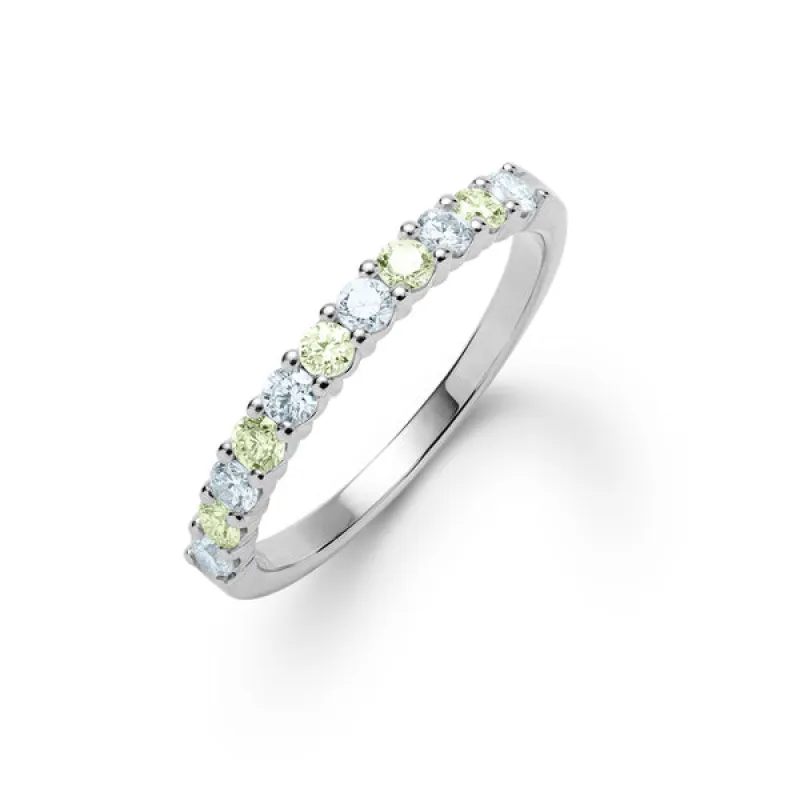 Personalized Rosecliff Birthstone Stackable Ring in 14k Gold made by Haverhill
