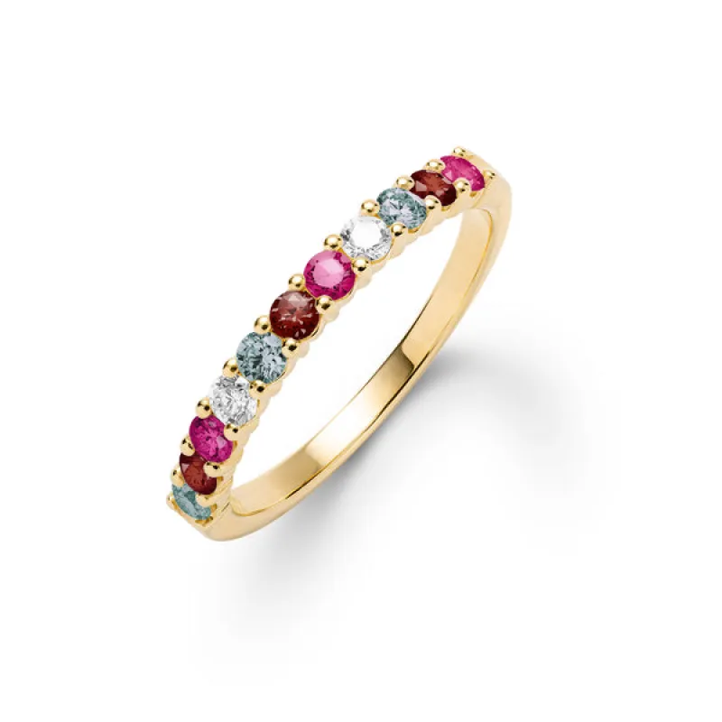 Personalized Rosecliff Birthstone Stackable Ring in 14k Gold sold by Haverhill