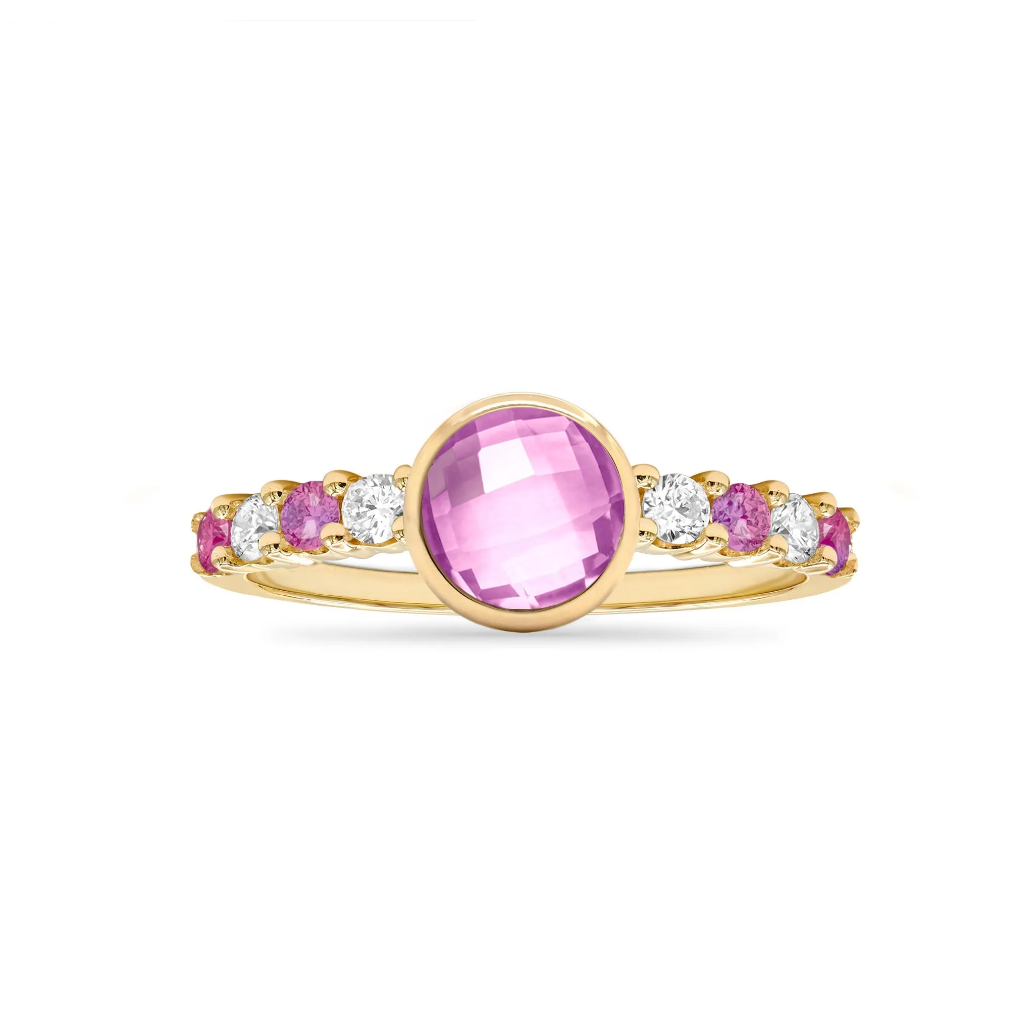 Rosecliff Grand Pink Sapphire Ring in 14k Gold (October) sold by Haverhill product image thumbnail 4