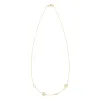 Personalized Classic 2 Letter & 2 Birthstone Necklace in 14k Gold (Double Spacing) sold by Haverhill