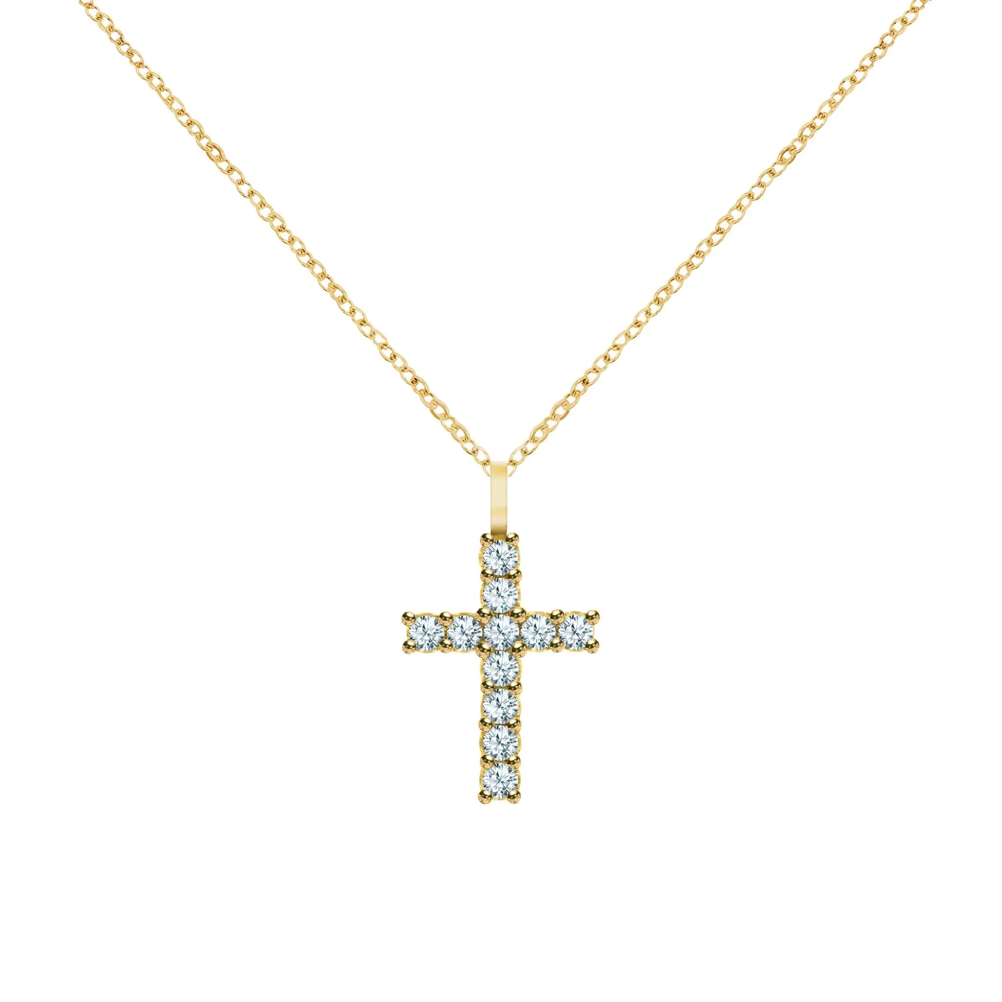 Rosecliff Cross Aquamarine Pendant in 14k Gold (March) sold by Haverhill product image thumbnail 5
