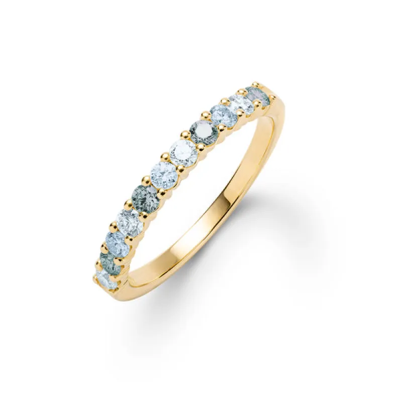 Personalized Rosecliff Birthstone Stackable Ring in 14k Gold sold by Haverhill
