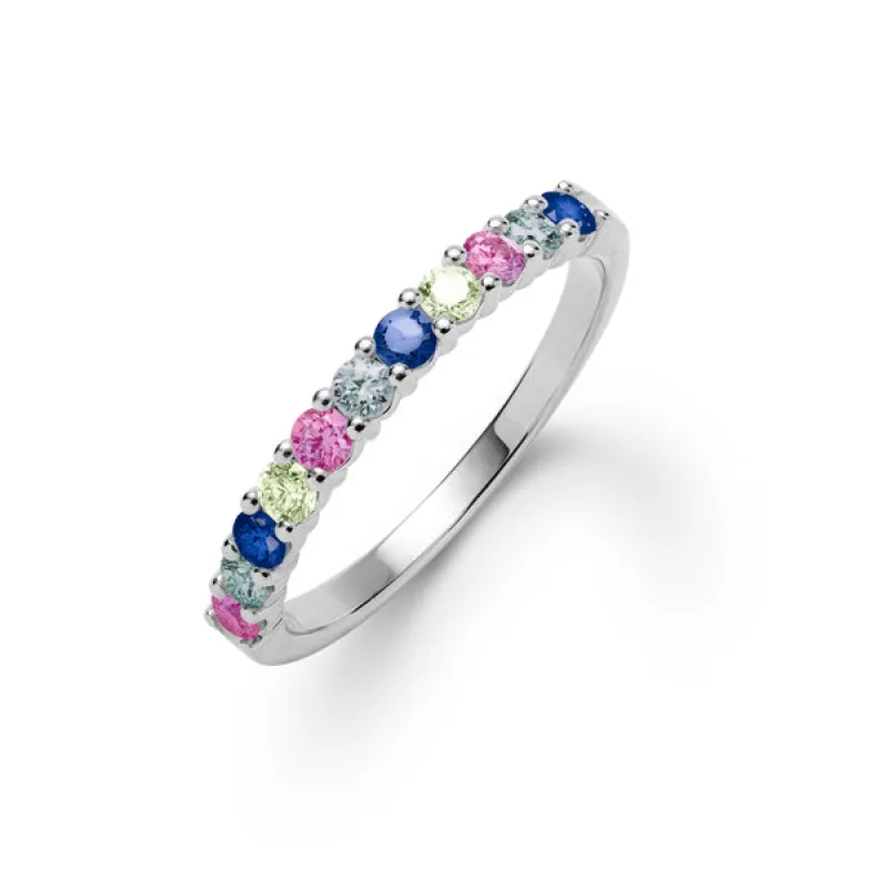 Personalized Rosecliff Birthstone Stackable Ring in 14k Gold sold by Haverhill