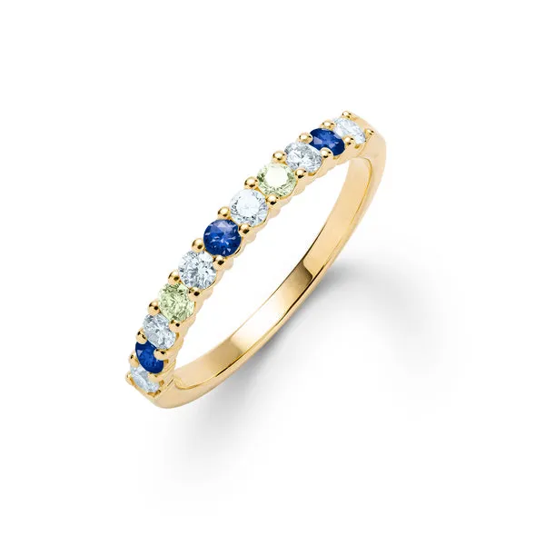 Personalized Rosecliff Birthstone Stackable Ring in 14k Gold sold by Haverhill